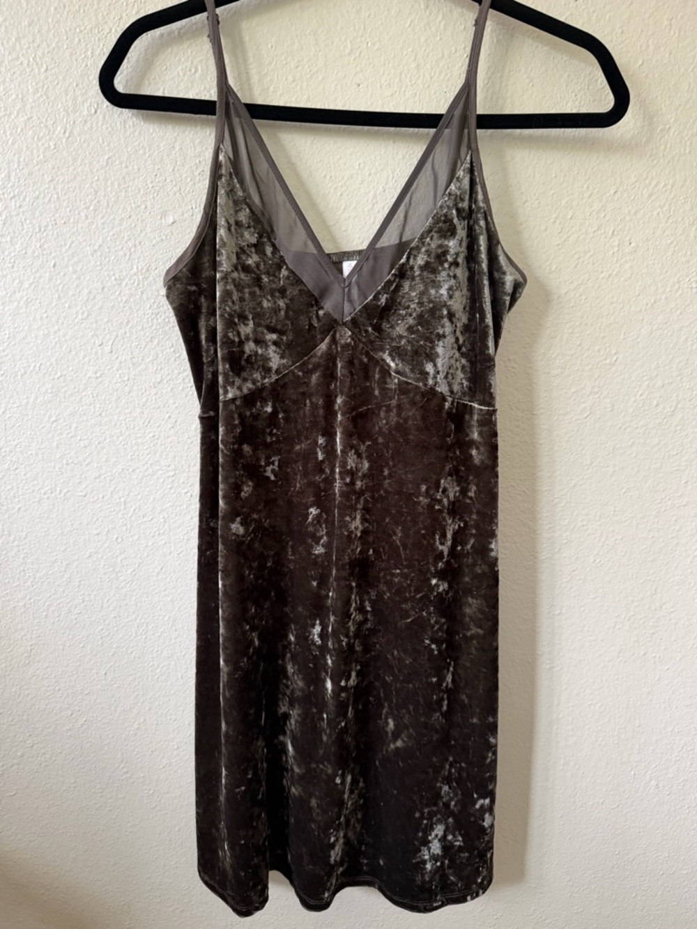 Velvet Slip Dress Womens Brown Crushed Velvet Mini Dress Strappy Y2K